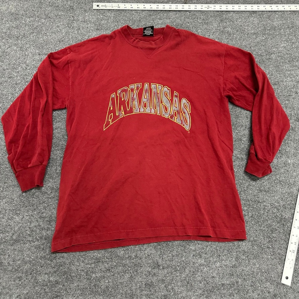 Signal Sports Long Sleeve Shirt Mens XXL Red Arkansas Razorbacks Cotton USA Made